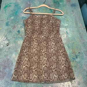 Snake Printed A-line Dress